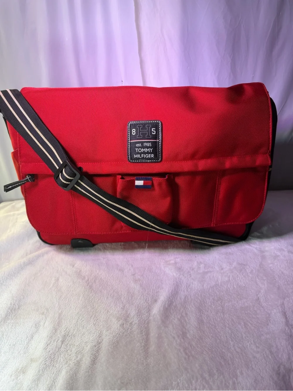 Tommy Hilfiger Red Messenger Bag - Classic Crossbody Tote